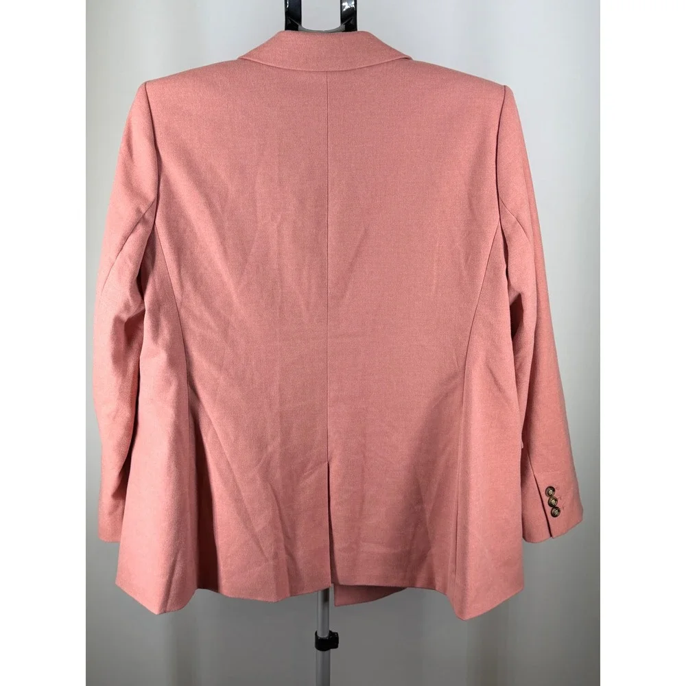 Loft Petites Rose Pink Double Breasted Crest Button‎ Blazer Jacket 16P
